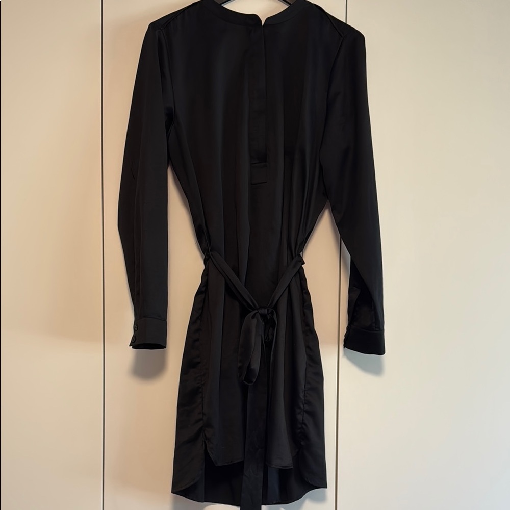 Banana Republic Black Long Sleeve Cuffed Sheath Dress